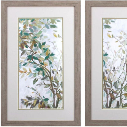 Set Of Two Leaves of Tree Brown Framed Wall Art HomeRoots