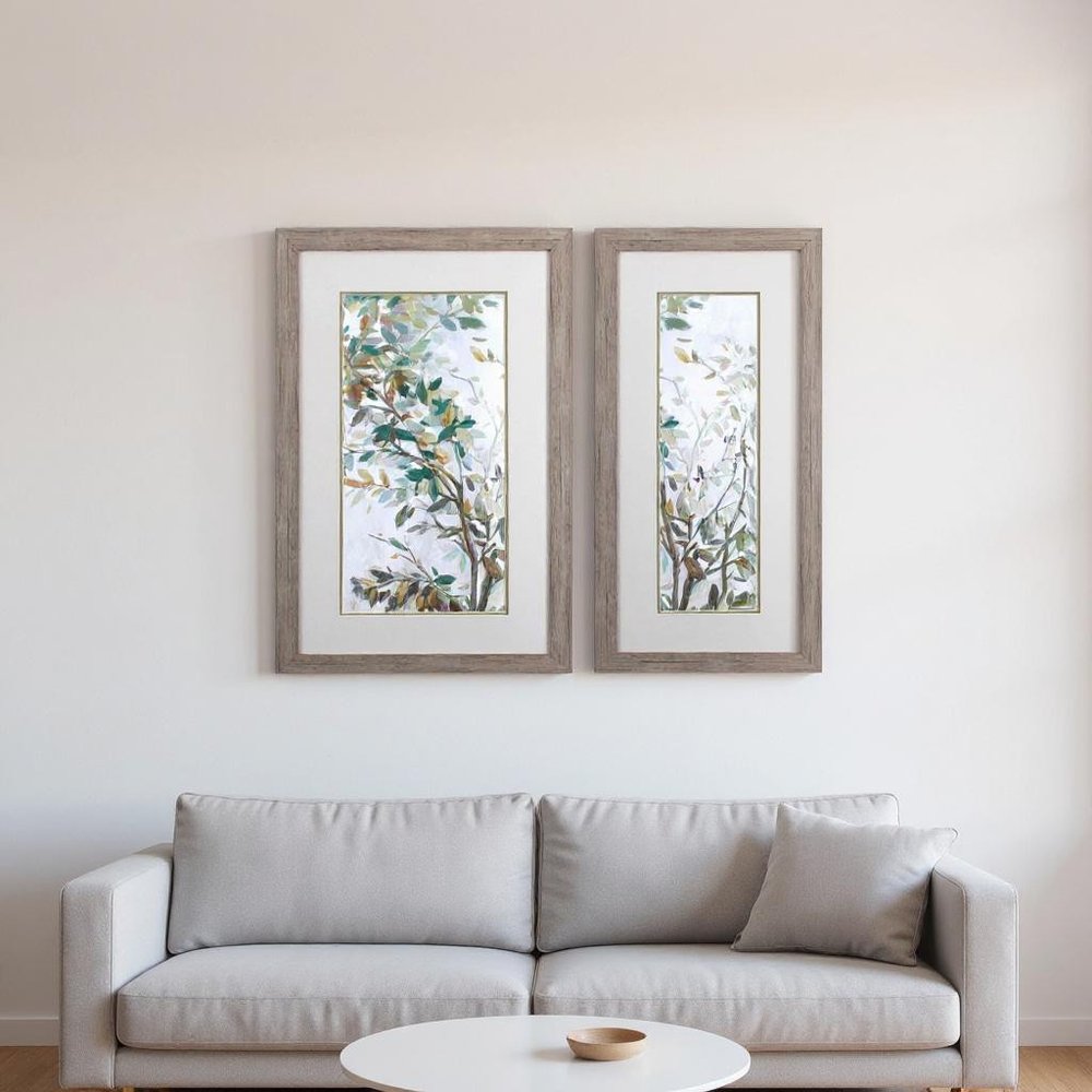 Set Of Two Leaves of Tree Brown Framed Wall Art HomeRoots
