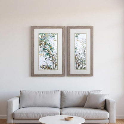 Set Of Two Leaves of Tree Brown Framed Wall Art HomeRoots