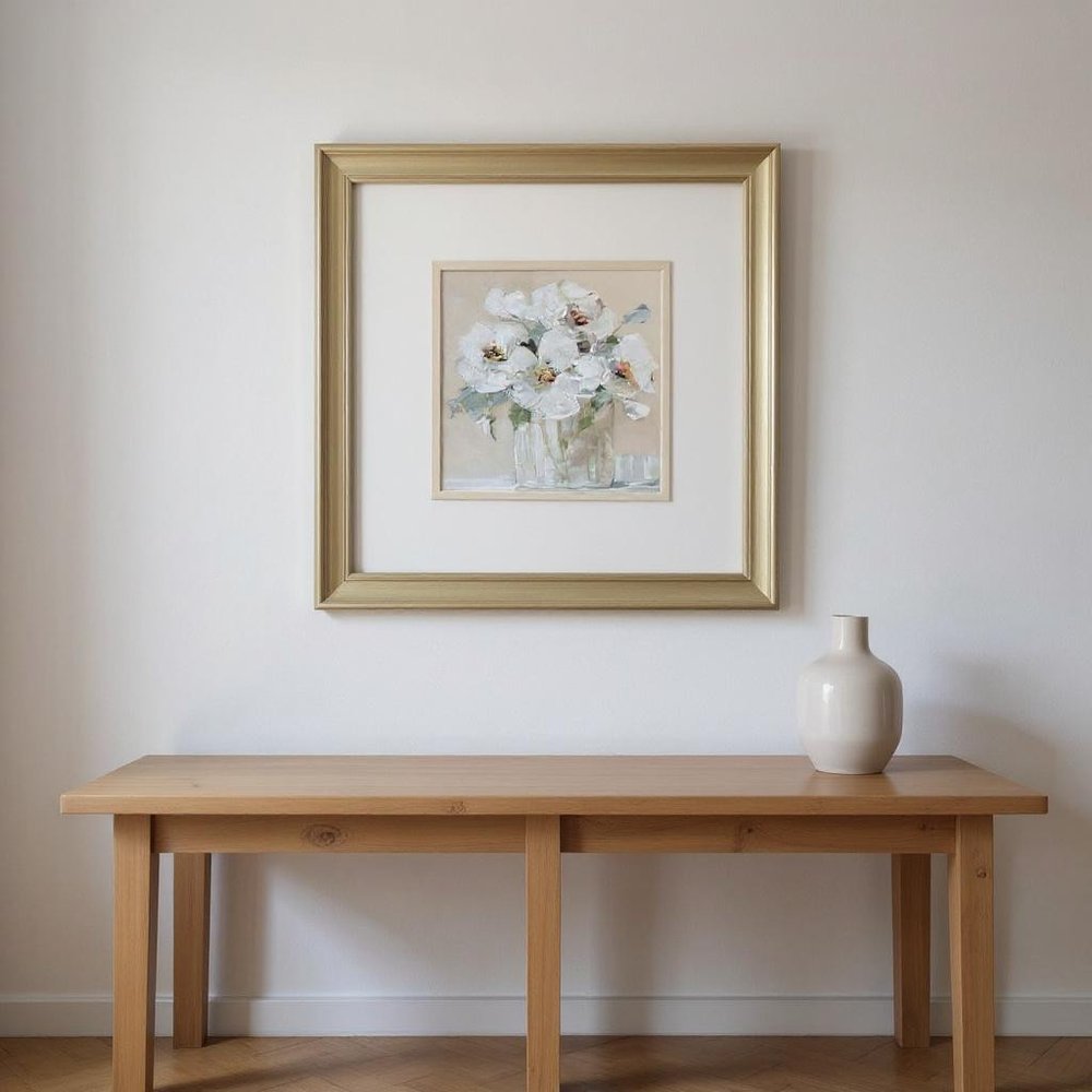 Set Of Two Soft Whites Gold Framed Wall Art HomeRoots