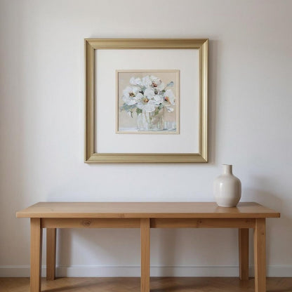 Set Of Two Soft Whites Gold Framed Wall Art HomeRoots