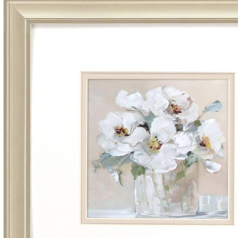 Set Of Two Soft Whites Gold Framed Wall Art HomeRoots