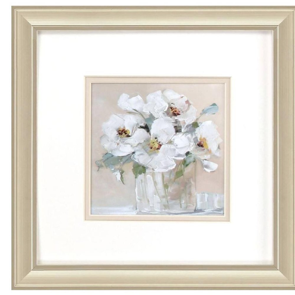 Set Of Two Soft Whites Gold Framed Wall Art HomeRoots