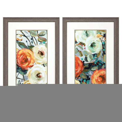 Set Of Two Floral Warmth Brown Framed Wall Art HomeRoots