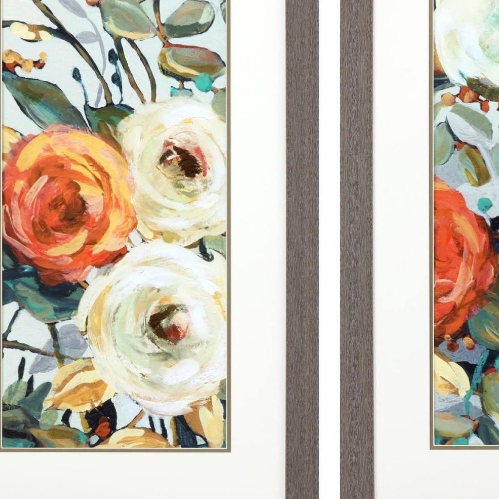 Set Of Two Floral Warmth Brown Framed Wall Art — view 3