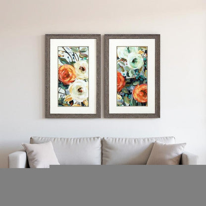 Set Of Two Floral Warmth Brown Framed Wall Art HomeRoots