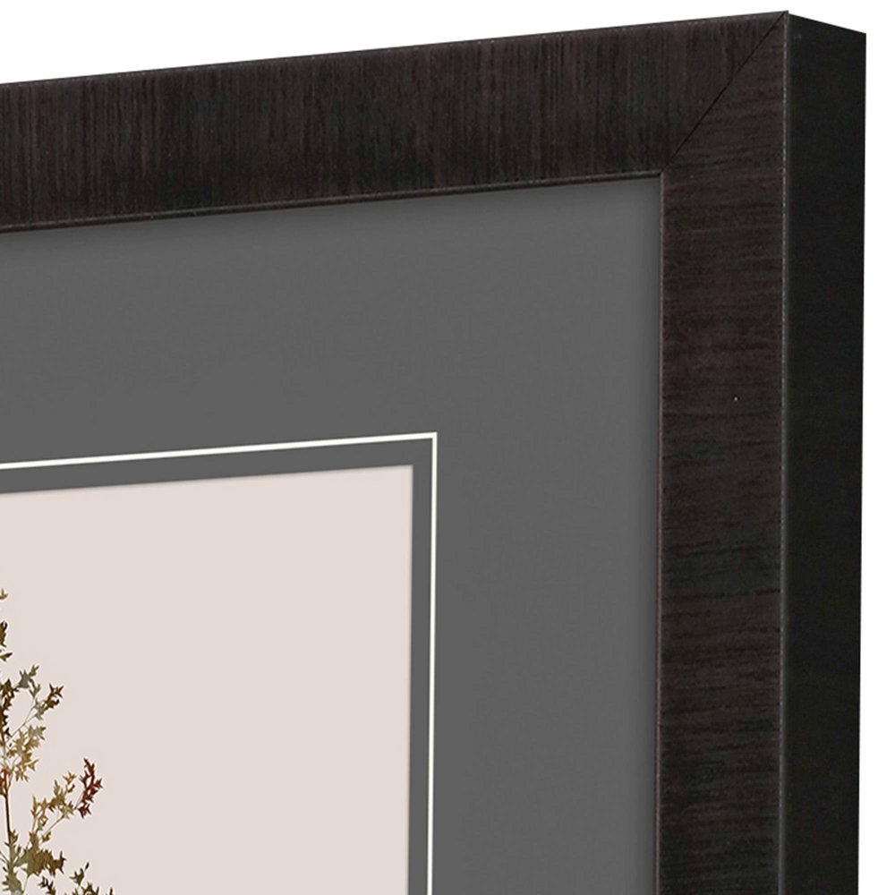 Set Of Two Delicate Stems Brown Framed Wall Art HomeRoots
