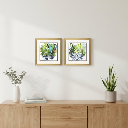 Set Of Two Succulent Garden II Gold Framed Wall Art HomeRoots