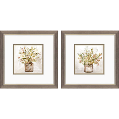Set Of Two Earthy Garden Silver Framed Wall Art HomeRoots