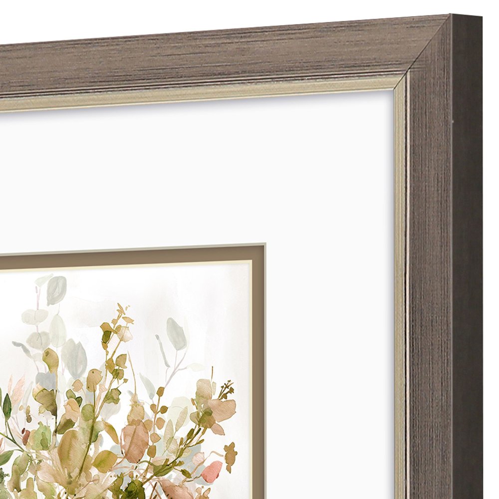 Set Of Two Earthy Garden Silver Framed Wall Art HomeRoots