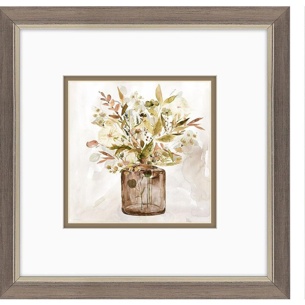 Set Of Two Earthy Garden Silver Framed Wall Art HomeRoots