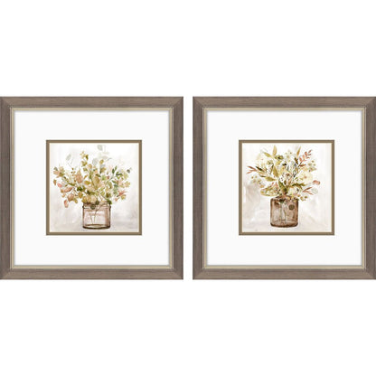 Set Of Two Earthy Garden Silver Framed Wall Art HomeRoots