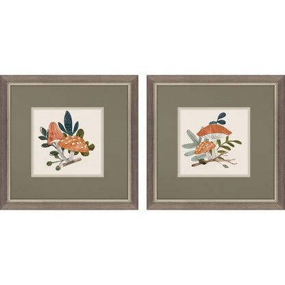 Set Of Two Amanita Mushroom Silver Framed Wall Art HomeRoots
