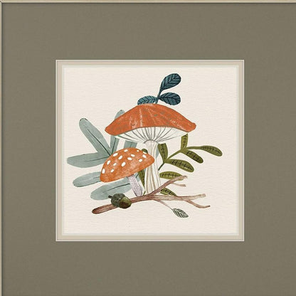 Set Of Two Amanita Mushroom Silver Framed Wall Art HomeRoots