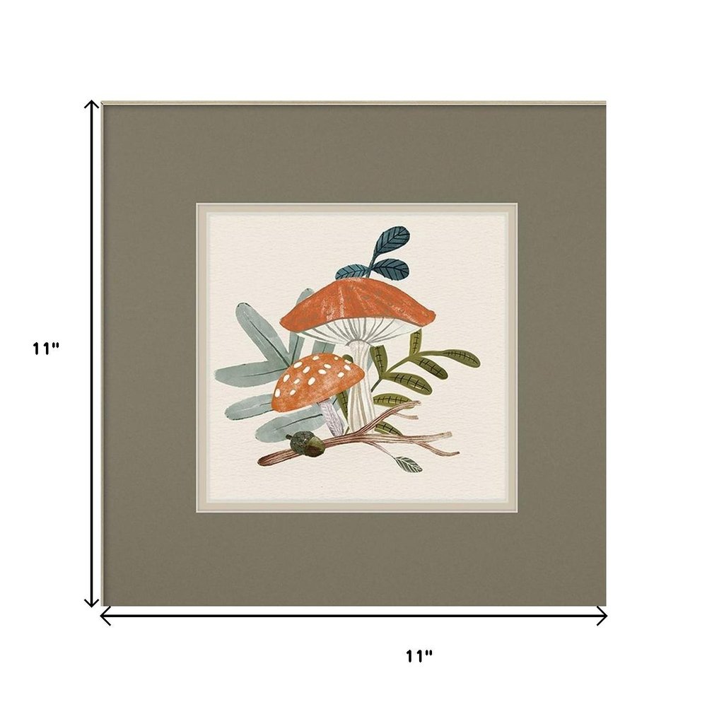 Set Of Two Amanita Mushroom Silver Framed Wall Art HomeRoots