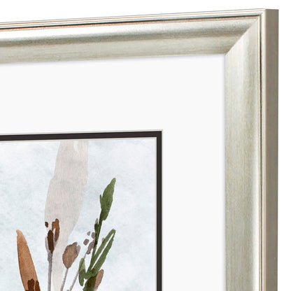 Set Of Two Watercolor Wildflower Silver Framed Wall Art HomeRoots