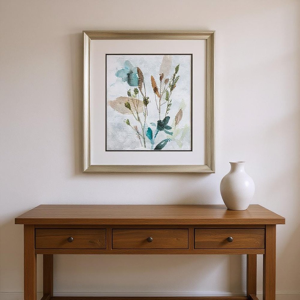 Set Of Two Watercolor Wildflower Silver Framed Wall Art HomeRoots