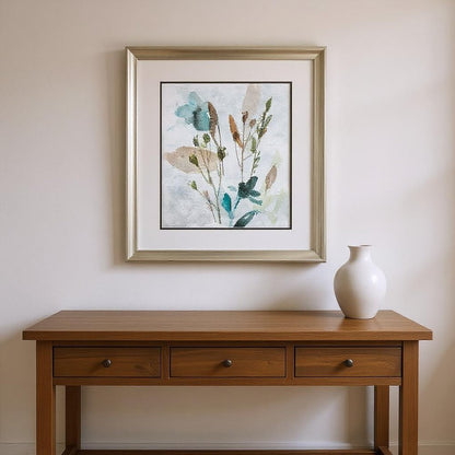 Set Of Two Watercolor Wildflower Silver Framed Wall Art HomeRoots