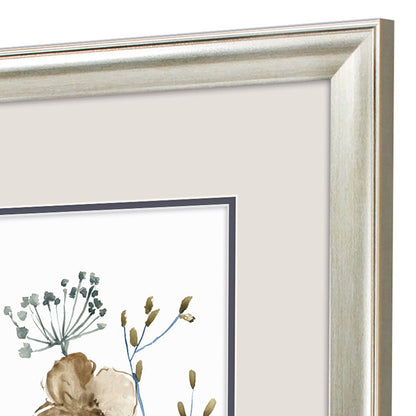 Set Of Two Blue Blossoming Silver Framed Wall Art HomeRoots