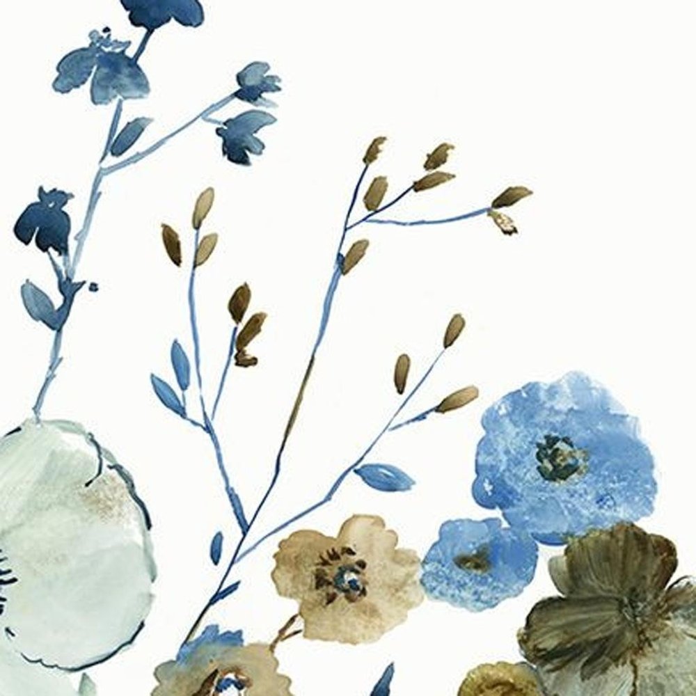 Set Of Two Blue Blossoming Silver Framed Wall Art HomeRoots