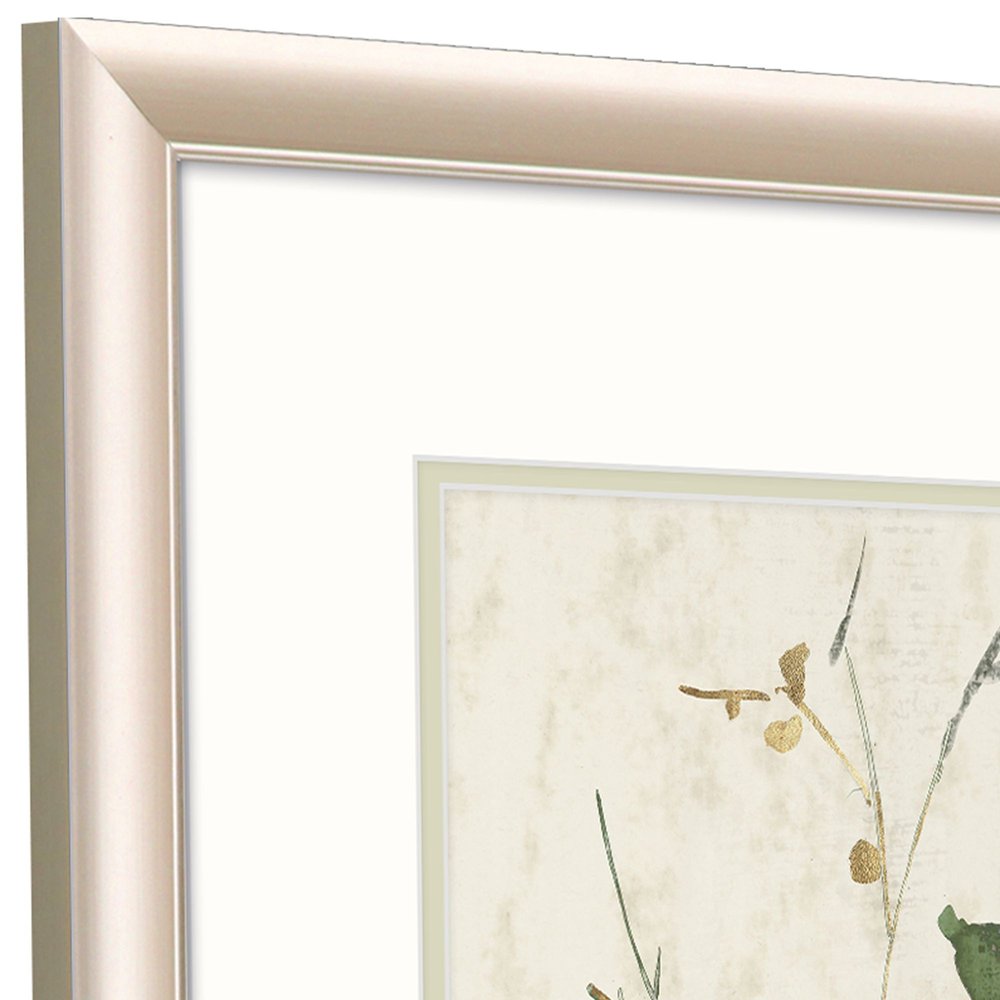 Set Of Two Golden Green Branches Gold Framed Wall Art HomeRoots