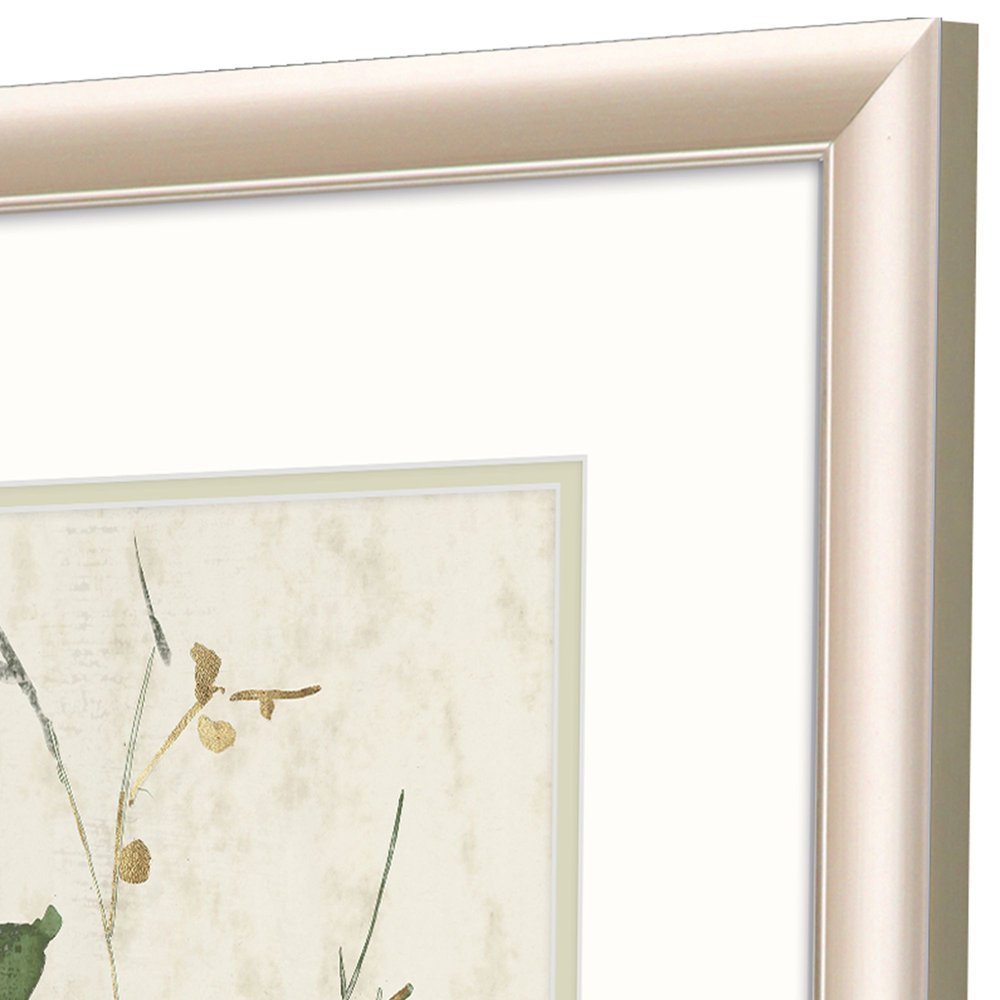 Set Of Two Golden Green Branches Gold Framed Wall Art HomeRoots