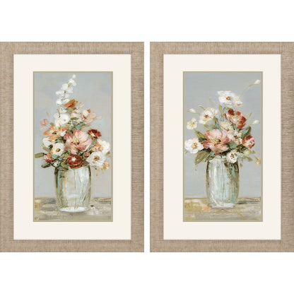 Set Of Two Country Arrangement Distressed Gold Framed Wall Art HomeRoots