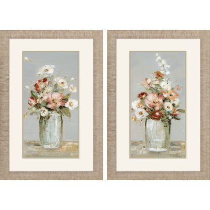 Set Of Two Country Arrangement Distressed Gold Framed Wall Art HomeRoots