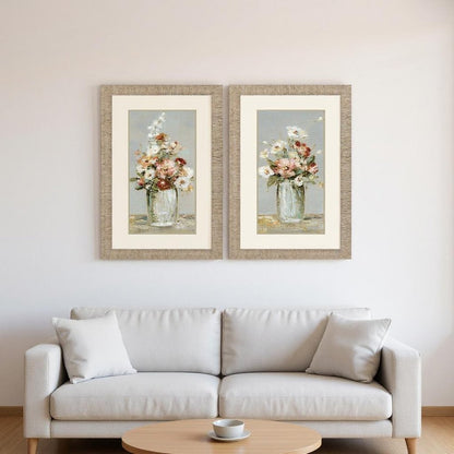 Set Of Two Country Arrangement Distressed Gold Framed Wall Art HomeRoots