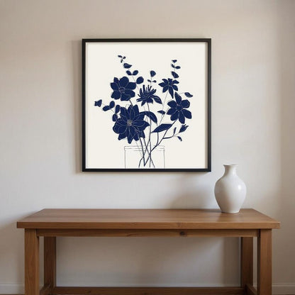 Set Of Two Indigo Sketch Brown Framed Wall Art HomeRoots