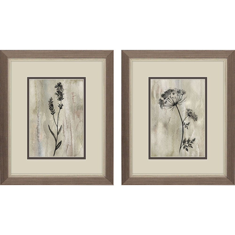 Set Of Two Sumi-e Silhouette I Silver Framed Wall Art HomeRoots