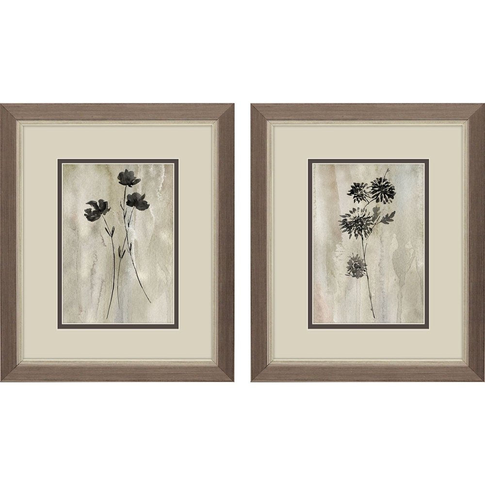 Set Of Two Sumi-e Silhouette II Silver Framed Wall Art HomeRoots