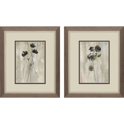 Set Of Two Sumi-e Silhouette II Silver Framed Wall Art HomeRoots