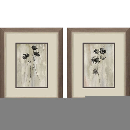 Set Of Two Sumi-e Silhouette II Silver Framed Wall Art HomeRoots