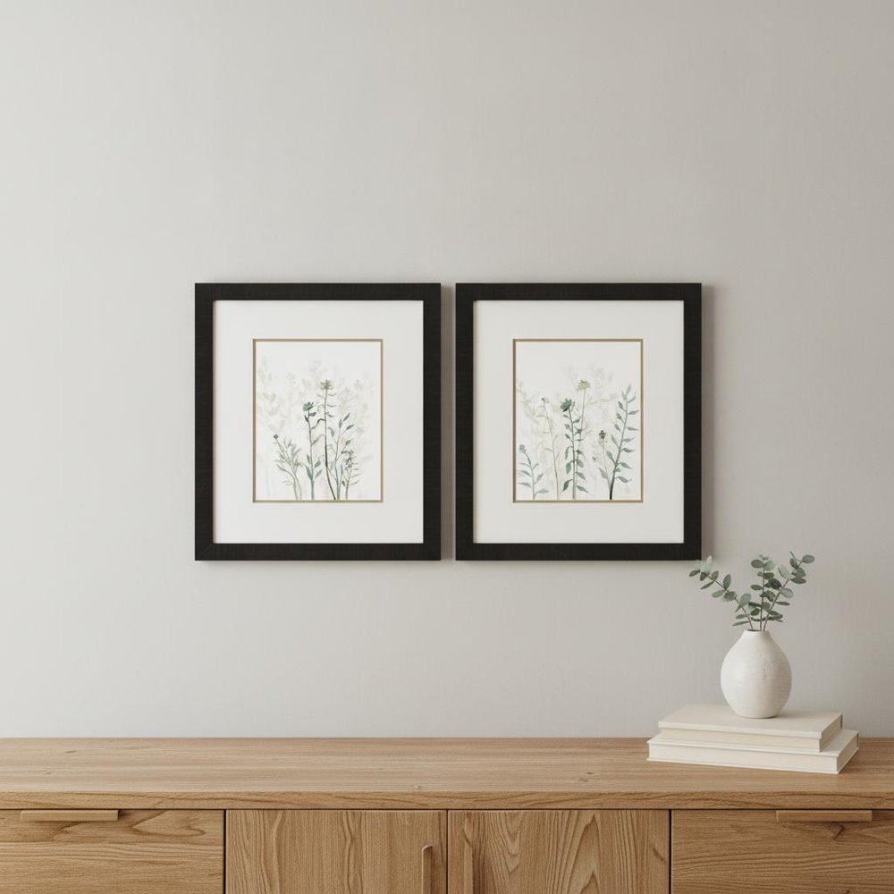 Set Of Two Branch Silhouette Brown Framed Wall Art HomeRoots