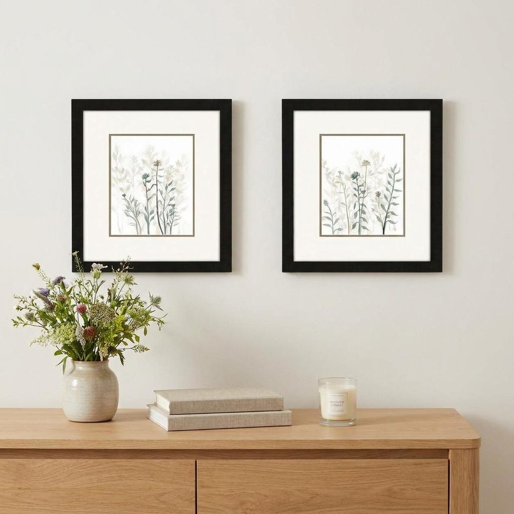 Set Of Two Branch Silhouette Brown Framed Wall Art HomeRoots