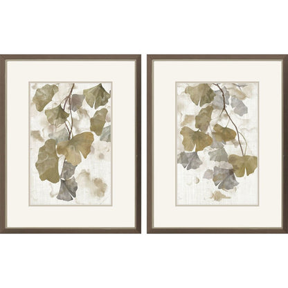 Set Of Two Gingko Accent Silver Framed Wall Art HomeRoots