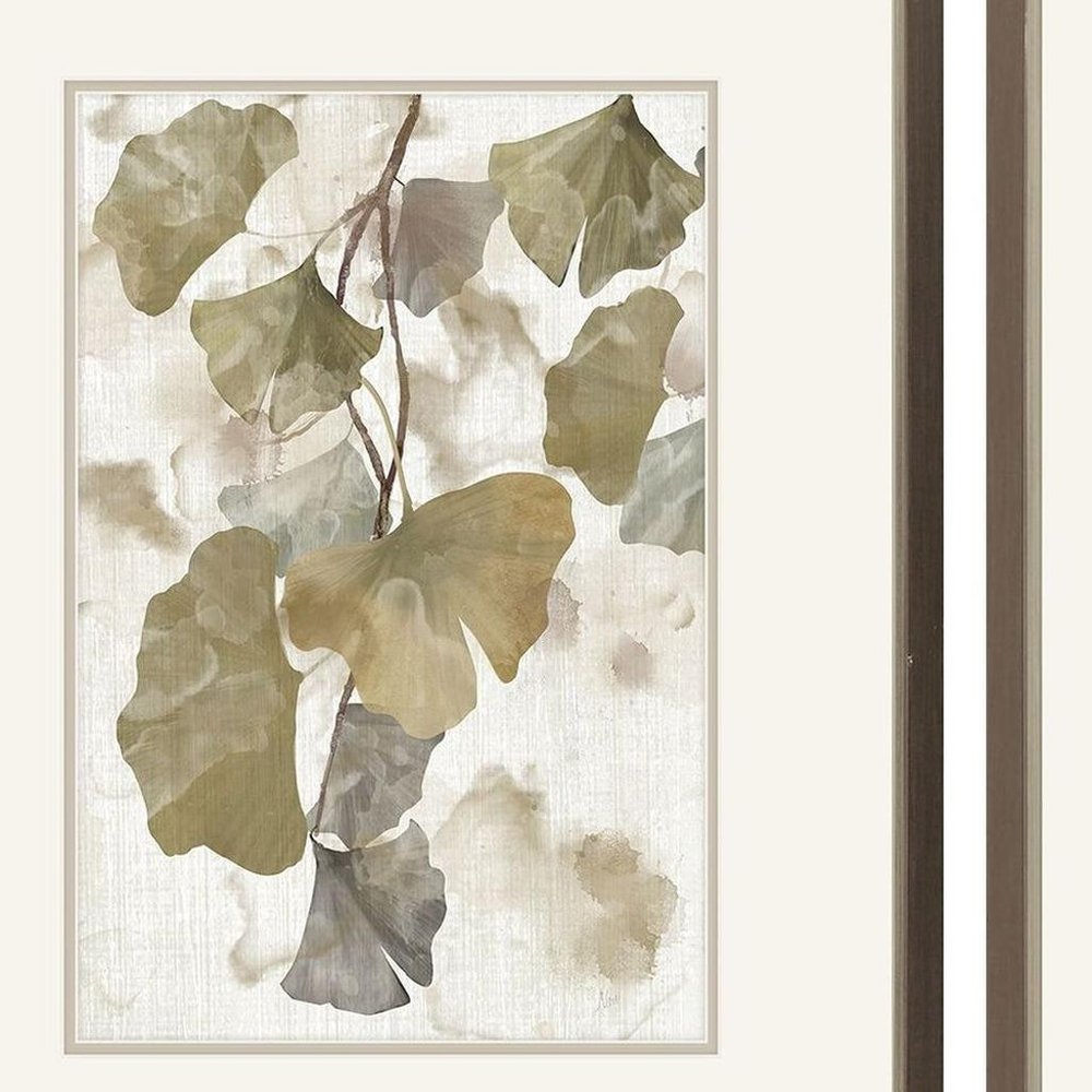 Set Of Two Gingko Accent Silver Framed Wall Art HomeRoots