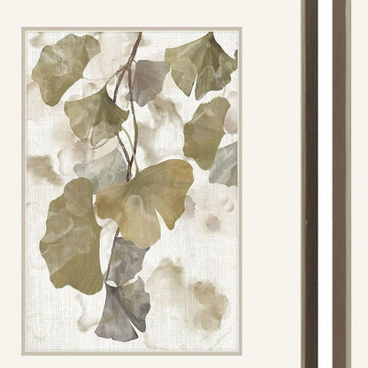 Set Of Two Gingko Accent Silver Framed Wall Art HomeRoots