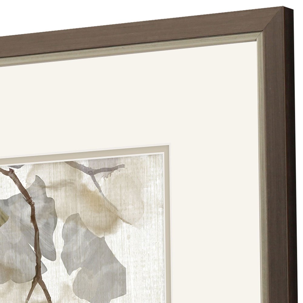 Set Of Two Gingko Accent Silver Framed Wall Art HomeRoots