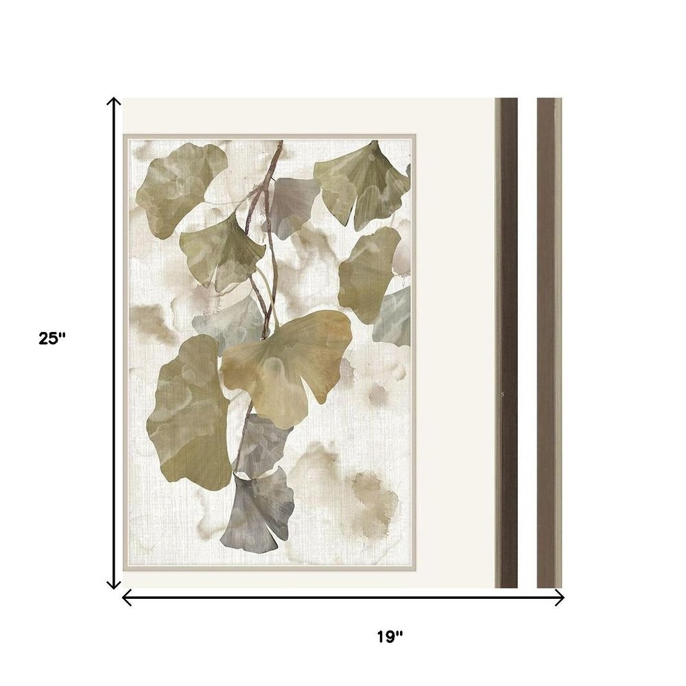 Set Of Two Gingko Accent Silver Framed Wall Art HomeRoots