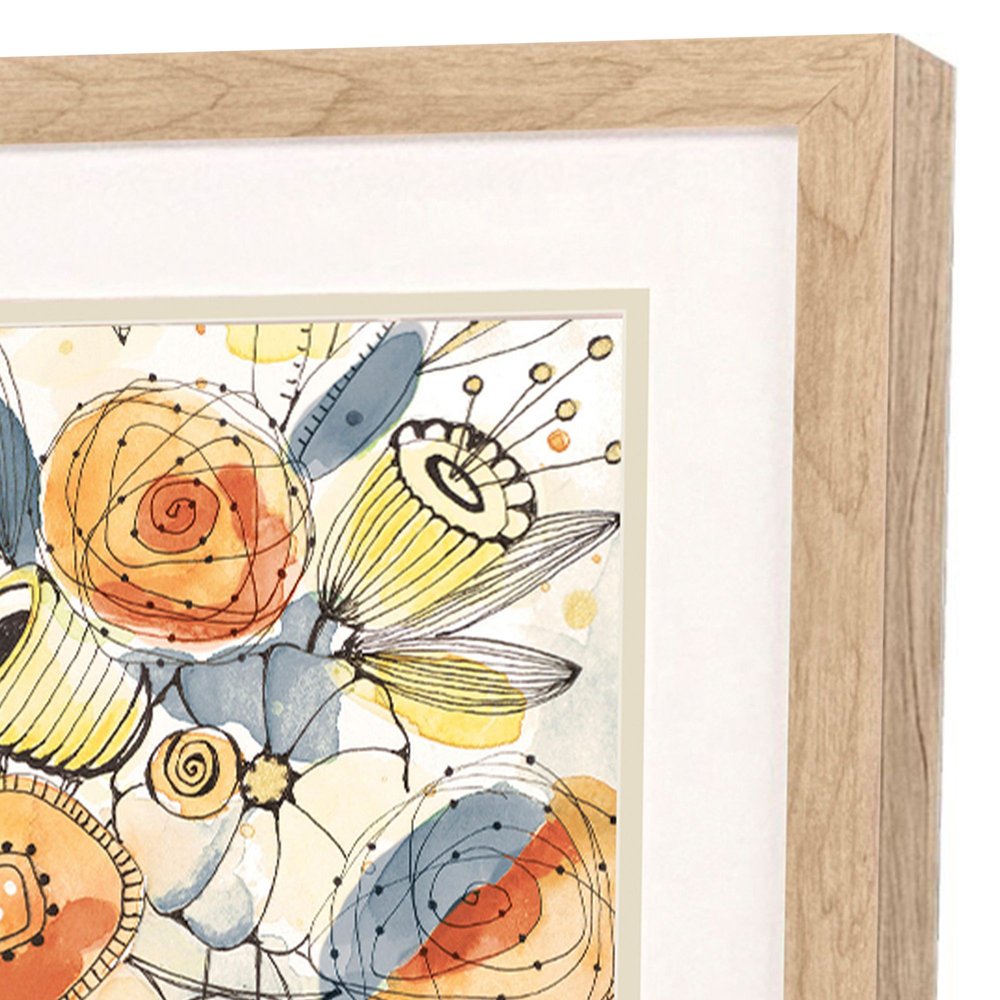 Set Of Two Bursting Wildflowers Brown Framed Wall Art HomeRoots