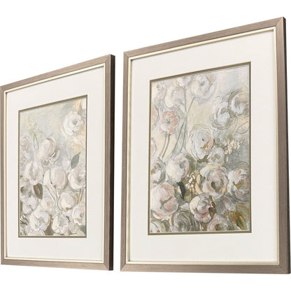 Set Of Two Climbing Roses Silver Framed Wall Art HomeRoots
