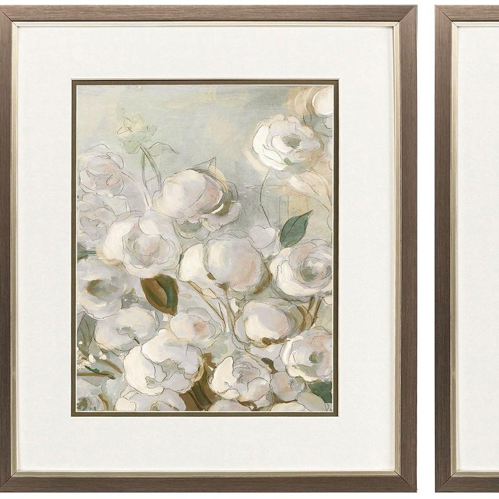 Set Of Two Climbing Roses Silver Framed Wall Art HomeRoots