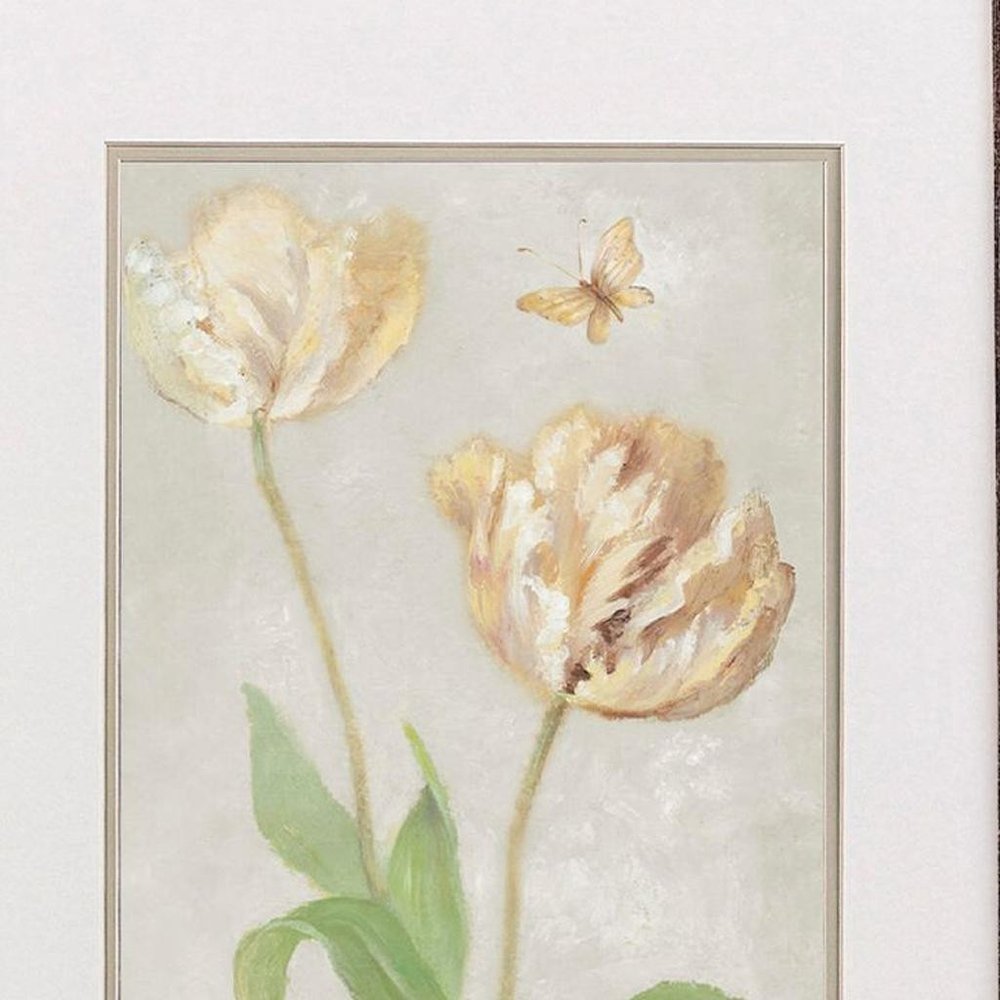 Set Of Two Tulip And Iris Gold Framed Wall Art HomeRoots