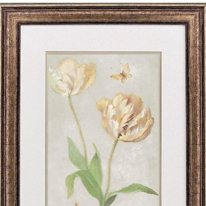 Set Of Two Tulip And Iris Gold Framed Wall Art HomeRoots