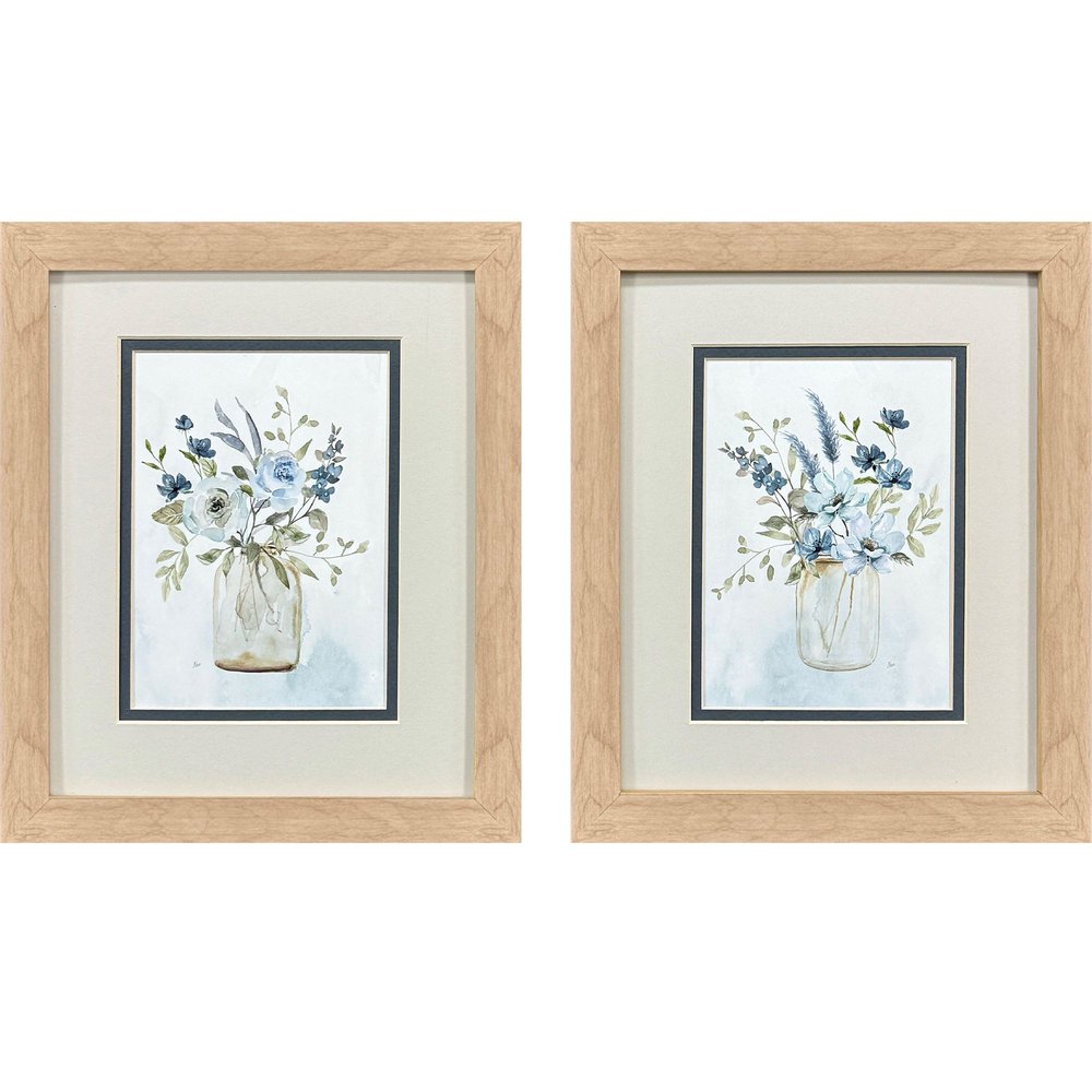 Set Of Two Petite And Sweet Brown Framed Wall Art HomeRoots