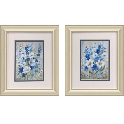 Set Of Two Blue Garden Gold Framed Wall Art HomeRoots