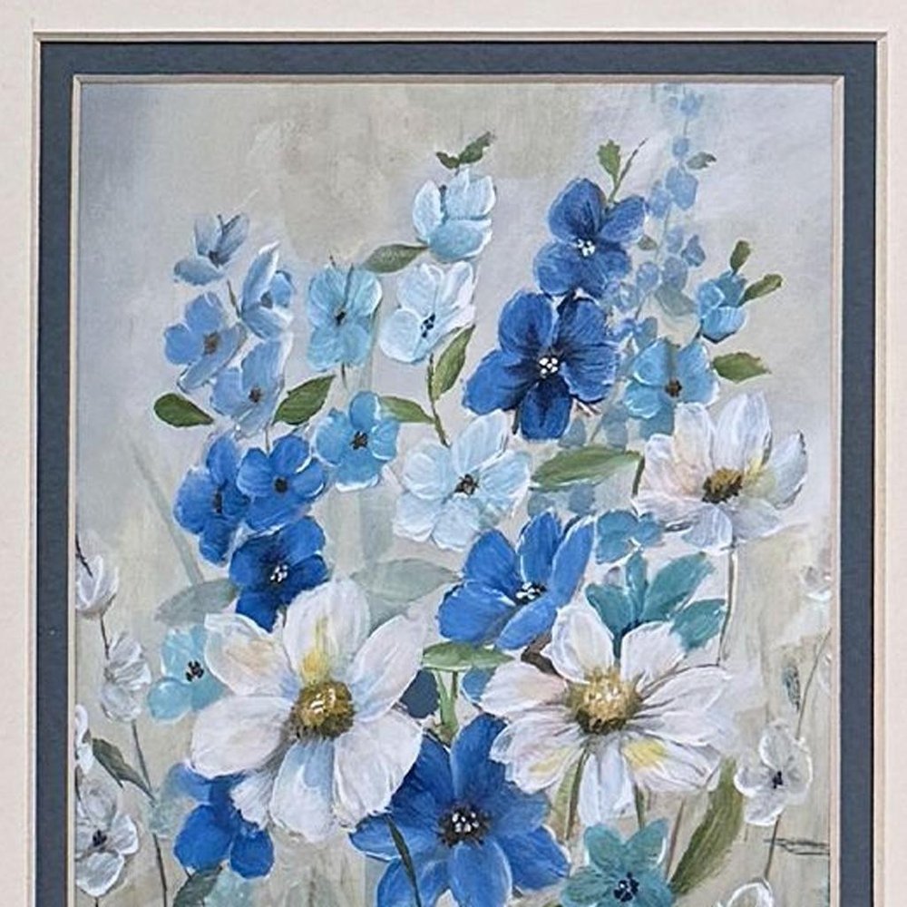 Set Of Two Blue Garden Gold Framed Wall Art HomeRoots