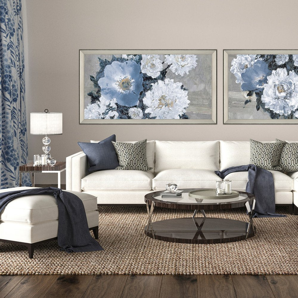 Lyrical Floral - Burst Silver Framed Wall Art HomeRoots